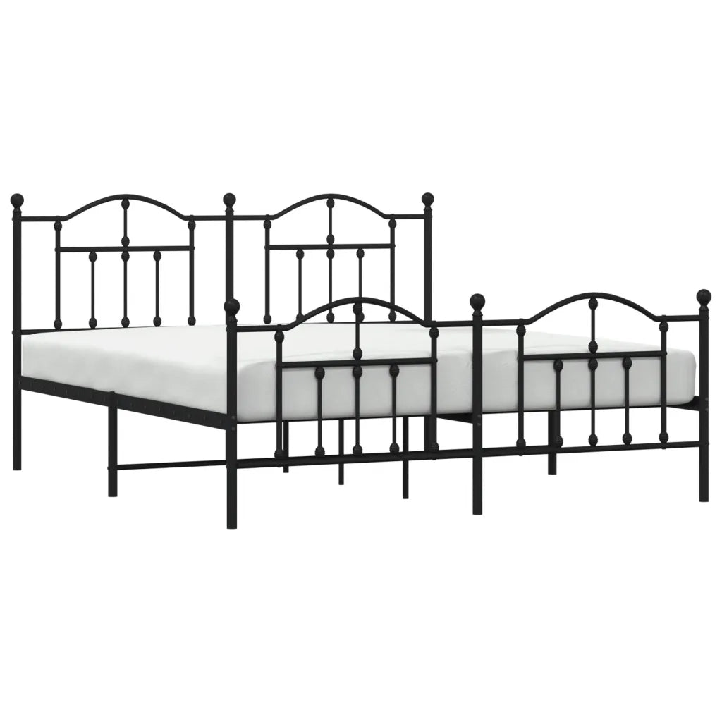Giroletto senza Materaso con Pediera in Metallo Nero 180x200 cm 353461