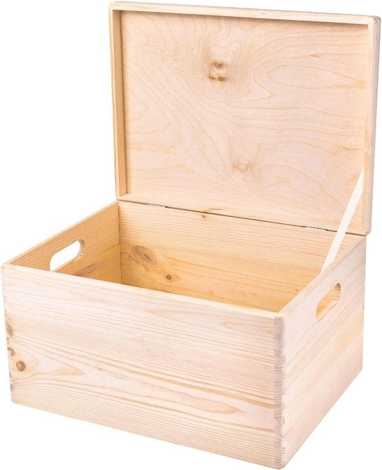 Scatola in Legno Grande per Archiviazione 40x30x24 cm - Documenti Oggetti Giochi Attrezzi Scatola in Legno