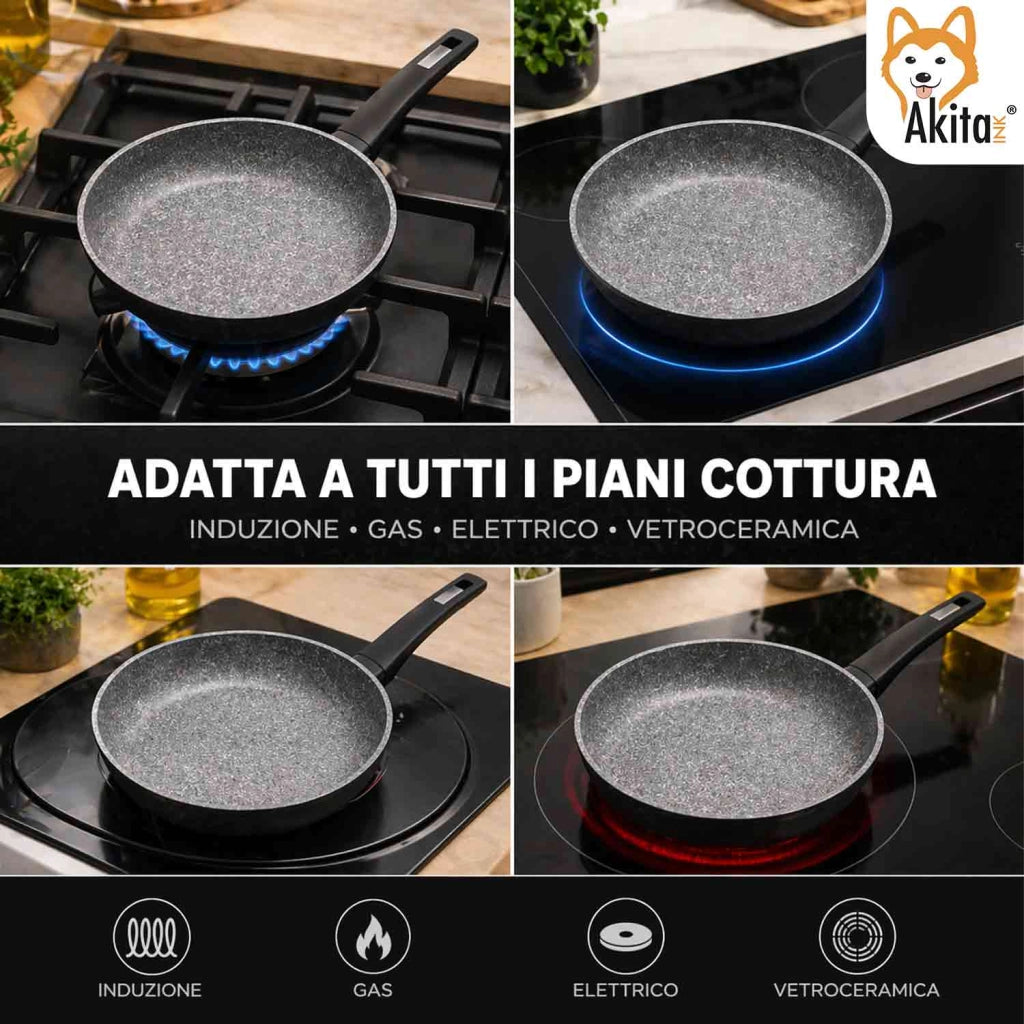 Akitaink Padella Black 20 cm Induzione Antiaderente