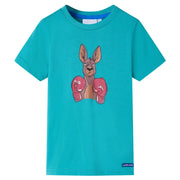Maglietta da Bambino a Maniche Corte Menta Scuro 140cod mxl 133756