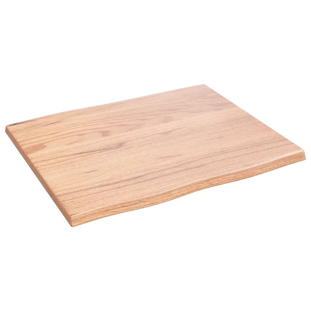 Piano Tavolo Marrone Chiaro 60x50x2 cm in Rovere Non Trattato 363932