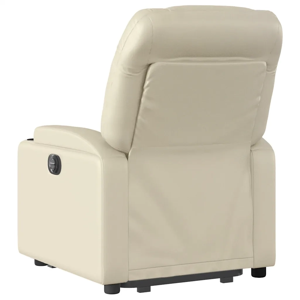 Poltrona Alzapersona Elettrica Reclinabile Crema in Similpelle 3204680