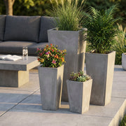 Set di 4 vasi da Giardino in Fibra di argilla cm 43x43x89 - DERRICK