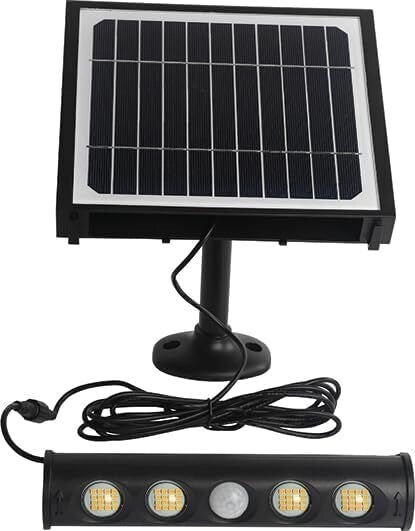 VIGOR-BLINKY 3478530 Avalon Proiettore Led 8W 950lm Pannello Solare Batteria Litio 4Ah IP65 Sensori Crepuscolare e Movimento colore Nero