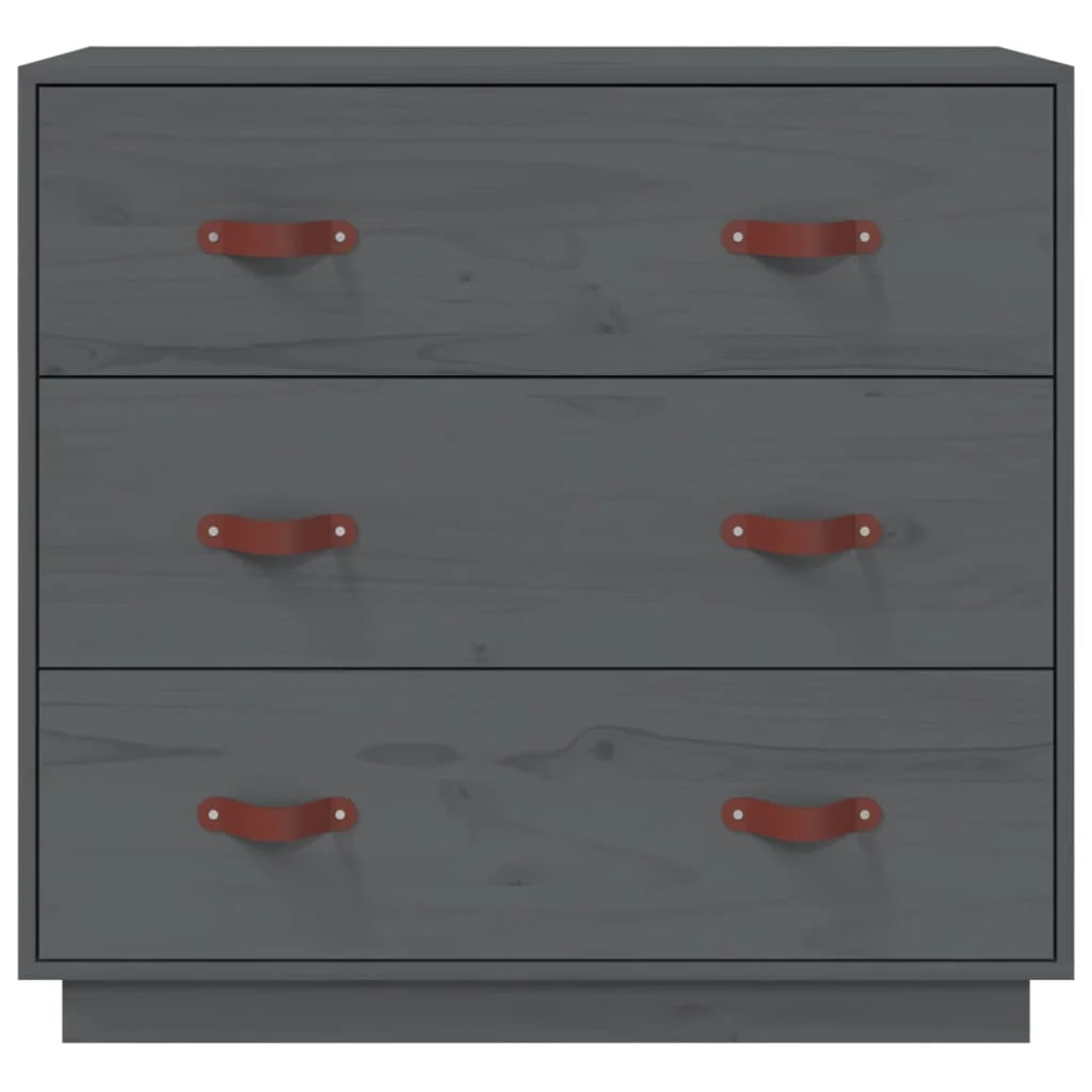Buffet credenza cassettiera armadio mobile contenitore organizer per cucina soggiorno salotto 80 x 40 x 75 cm legno massello di pino grigio 02_0031804