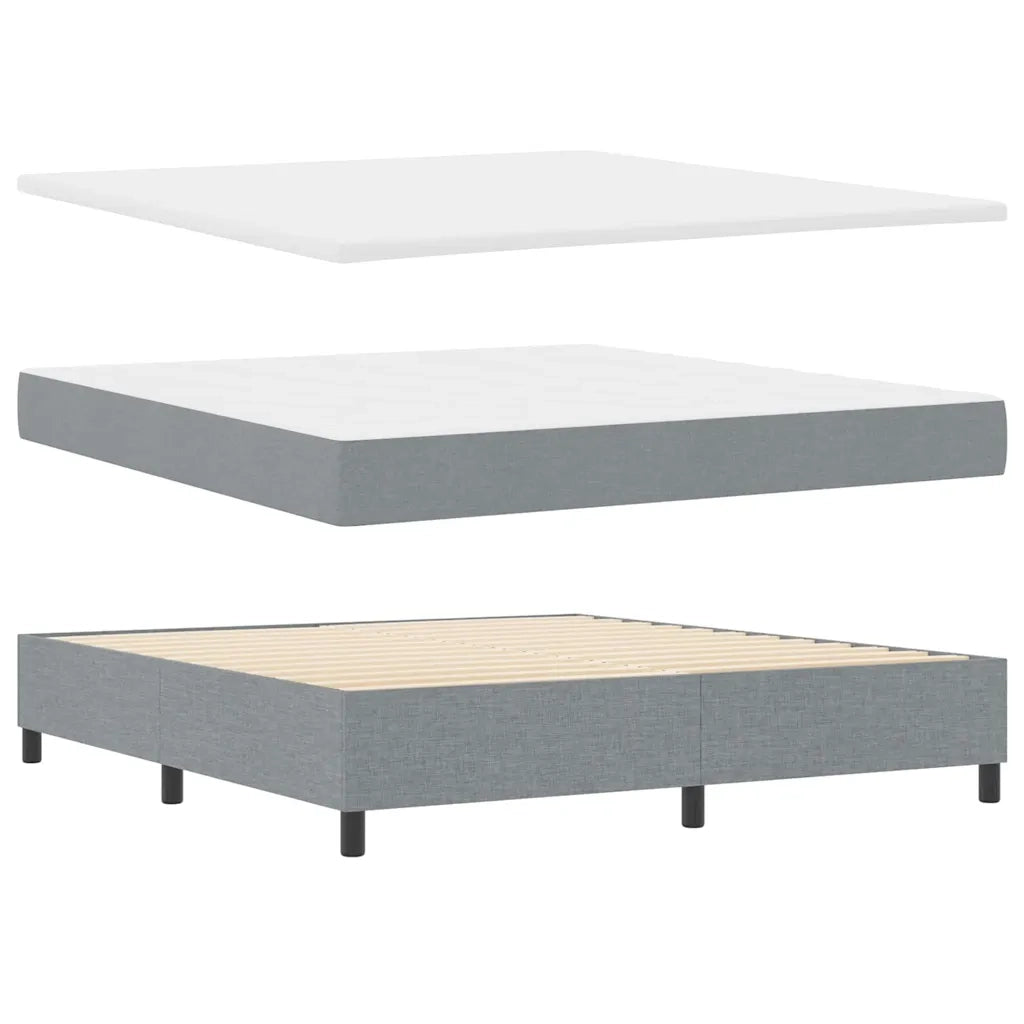 Letto a molle con testiera Grigio chiaro 180 x 200 cm Tessuto 3339483