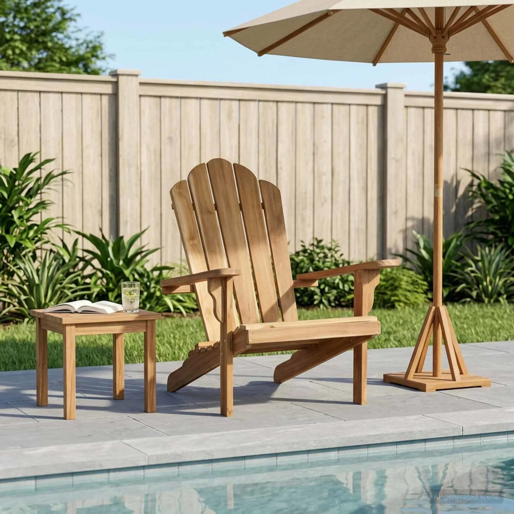 Sedia Adirondack da giardino Naturale Legno di teak solido 42041355