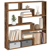 Mensola a Cubo da Parete 7 Scomparti in Truciolato Legno Antico 860029