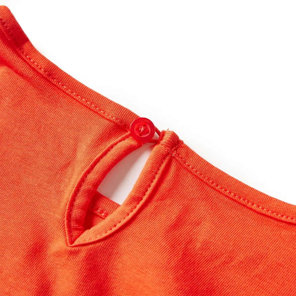 Maglietta da Bambina Maniche Lunghe Arancione Scuro 116 13646