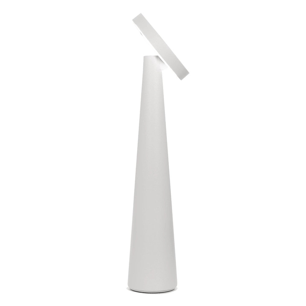 Zafferano Lampada da Tavolo Ricaricabile Angelina - Senza Fili, Testa Orientabile, Controllo Touch, Design Moderno per Interni - Colore Grigio chiaro
