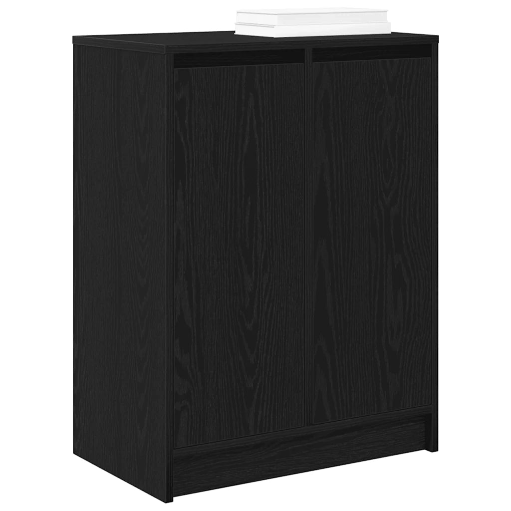 Scarpiera Rovere Nero 57x34x76 cm in Legno Multistrato 861869