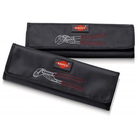 Knipex 00 19 55 S6 Set di Pinze Regolabili 3 Pezzi con Custodia Arrotolabile Lunghezze 125 180 250 mm Materiale Acciaio al Cromo-Vanadio Impugnatura Rivestita in Plastica Funzione Cricchetto Tipo di Mascelle Lisce Parallele Colore Rosso
