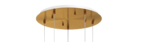 SOSPENSIONE OTTONE SAT. 5 LUCI TONDA VETRI 2X TR + 3X FU 1177OS-S5 T-TF