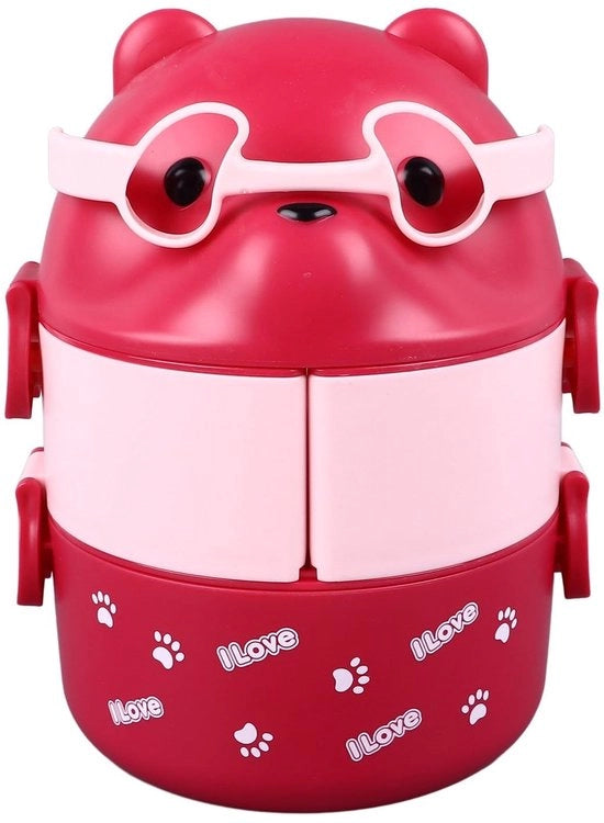 Lunchbox 2 laags - Eccellente Isolazione Termica - Stivellabile - Adatta per Cibi Caldi/Freddi - Materiale PP Sicuro - Apertura di Aerazione Ripiegabile - Contenitore per Cibi