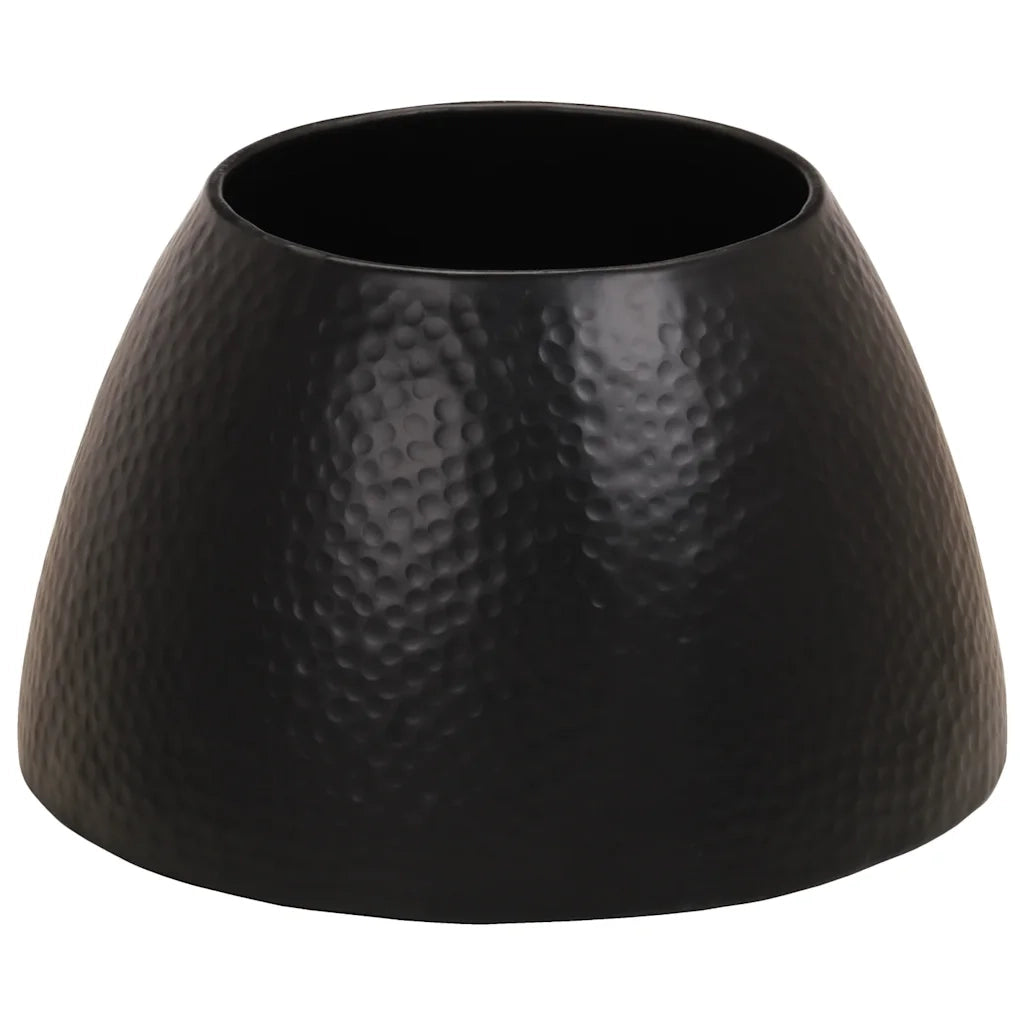 Tavolino da Salotto in Alluminio Martellato Ø 50x30 cm Nero 359611