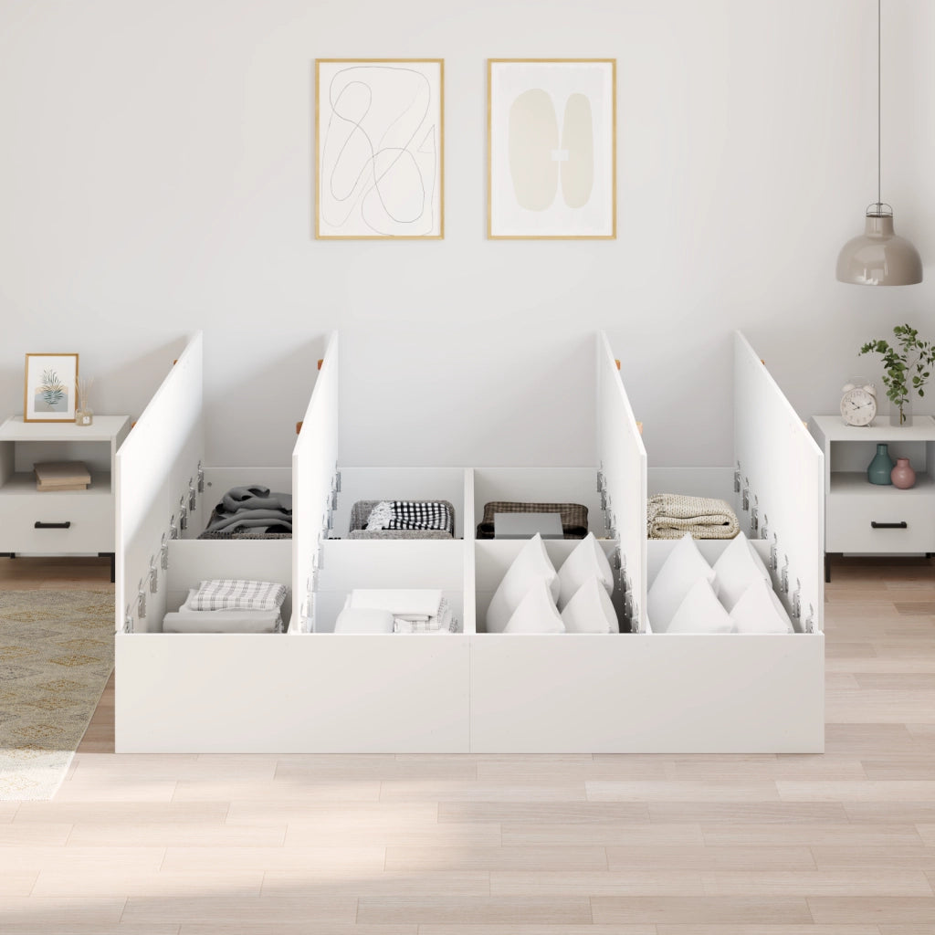 Struttura Letto con Contenitore Bianca 200x200 cm