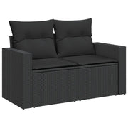 Divano da Giardino con Cuscini 2 Posti-Sofa da giardino nero in polyrattan 984280
