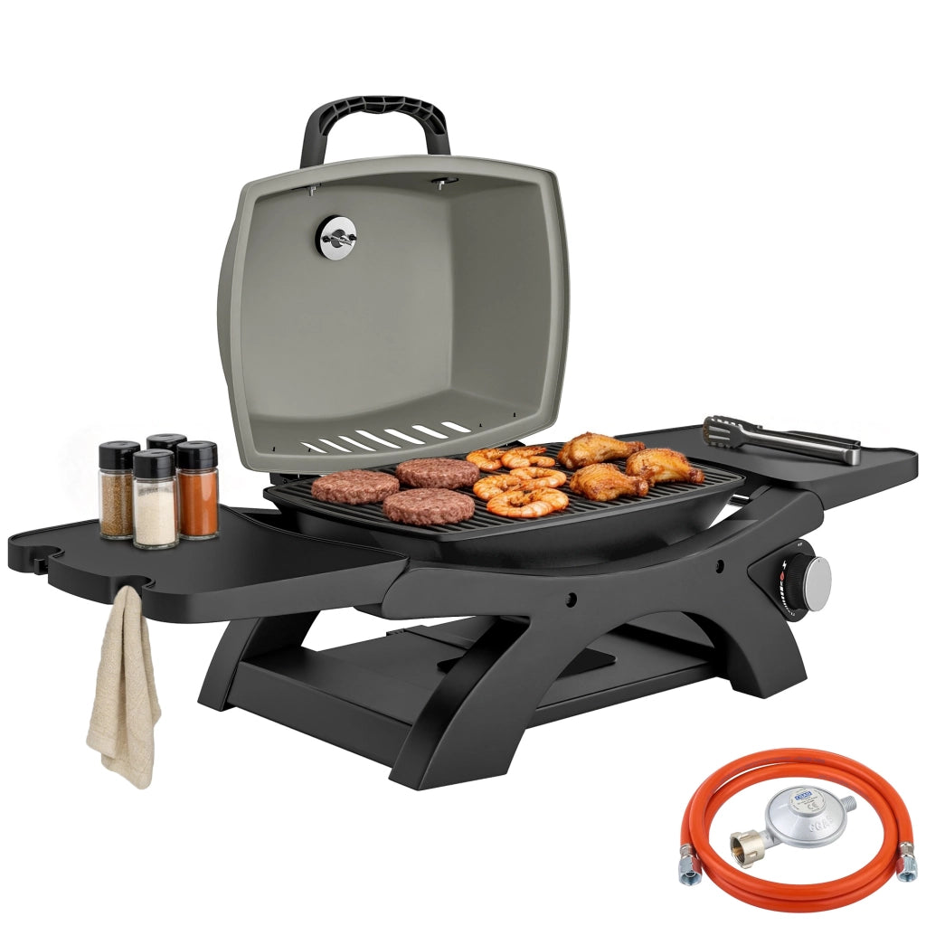 Grill a gas 3.3 KW ¨C zephmum ¨C Griglia in ghisa pieghevole con tavolini laterali