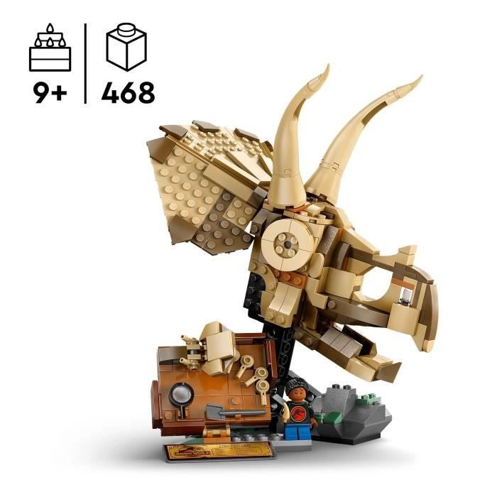 LEGO Jurassic World 76969 Fossili di dinosauro: teschio di triceratopo - Gioco per bambini di 9 anni