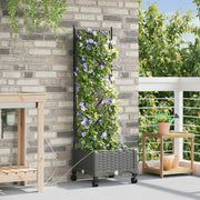 Vaso da Giardino con Irrigazione e Ruote Grigio Chiaro PP 3422947