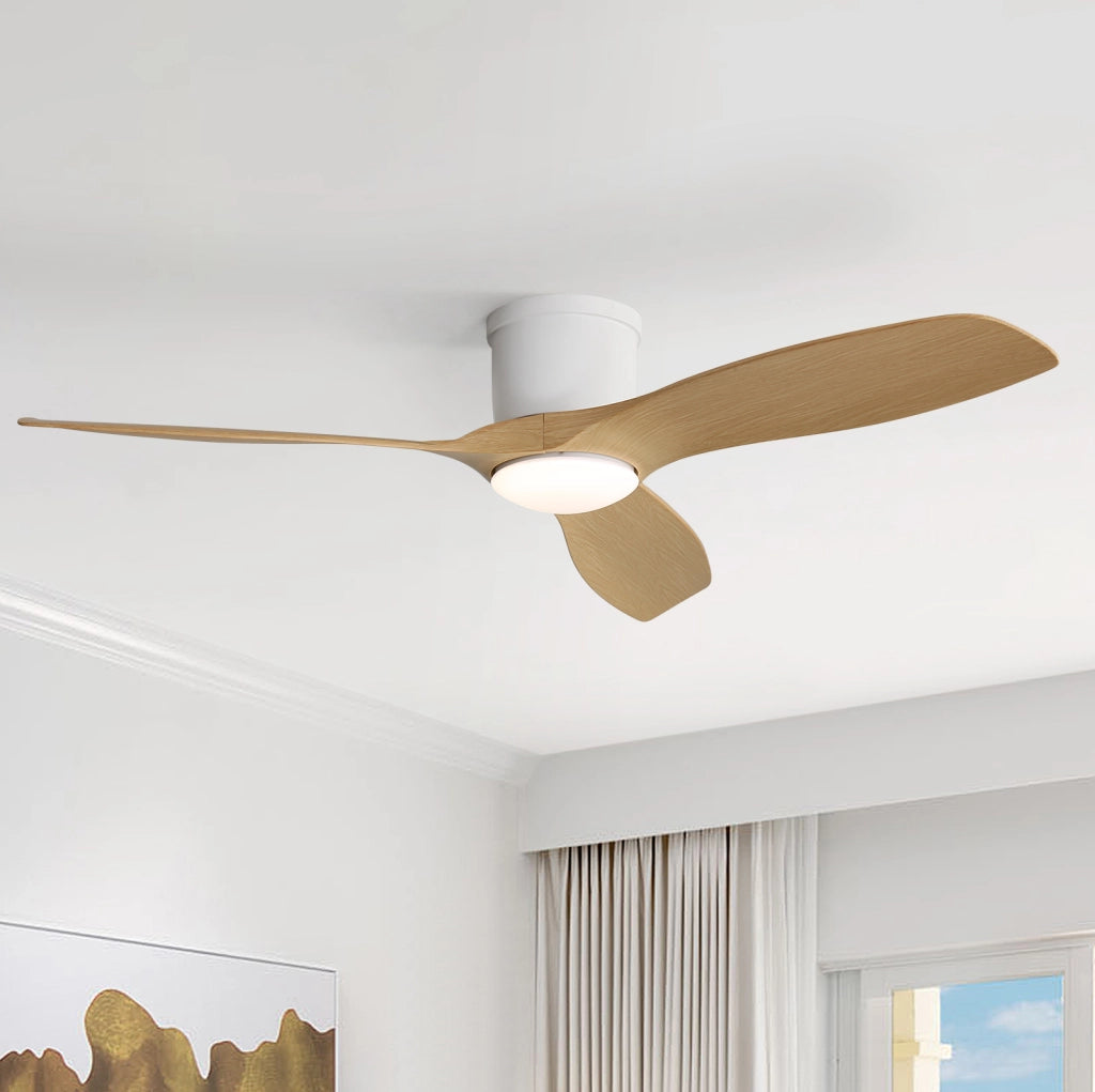 VENTILATORE DA SOFFITTO a Basso Profilo LED 18 W Bianco con Telecomando