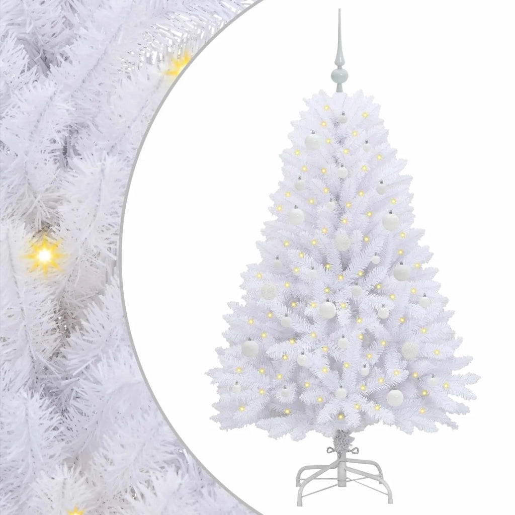 Albero di Natale Artificiale con Rami Pieghevoli Bianco 150 cm 3426588