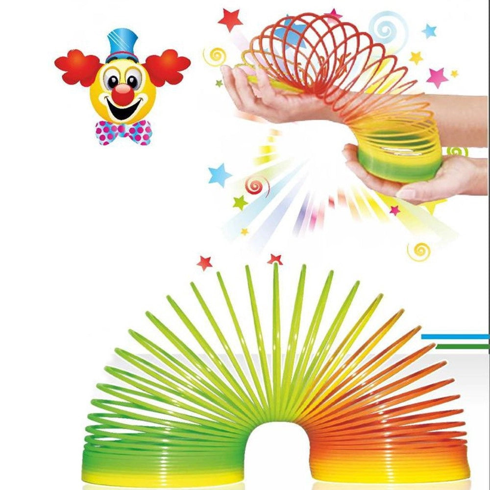 Trade Shop - 3 Pezzi Molla Magica Colorata Glitterata A Spirale Giocattolo Divertente Bambino -