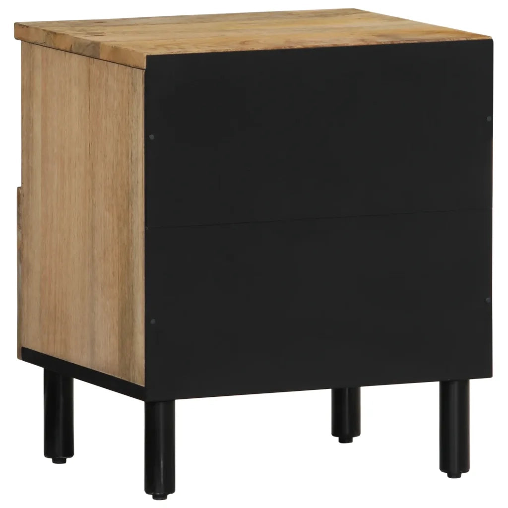 Set di 2 Comodini | Armadio da Notte | Mobiletto da notte 40x33x46 cm in Legno Massello di Mango