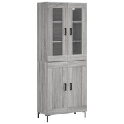 Buffet credenza cassettiera armadio mobile contenitore organizer cucina soggiorno salotto rovere Sonoma alto 69,5 x 34 x 180 cm legno ingegnerizzato grigio 02_0035565