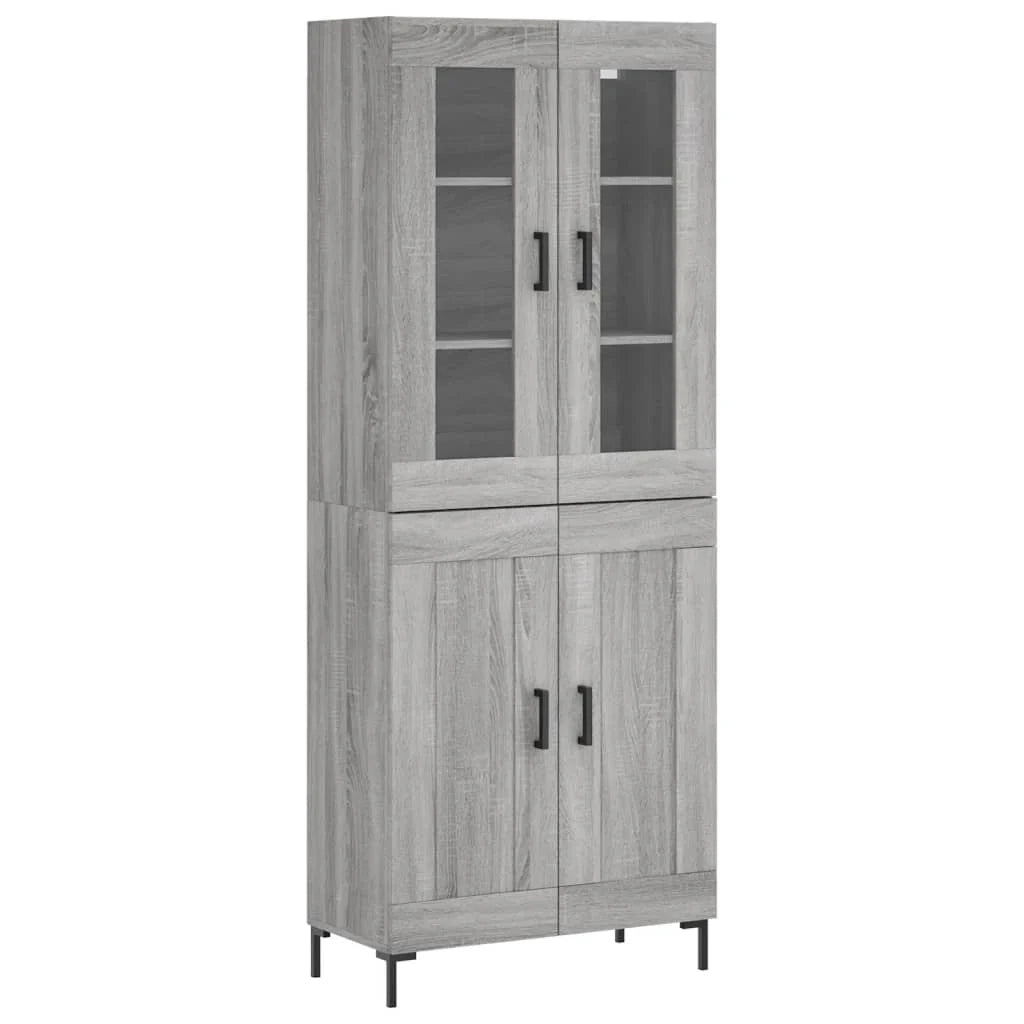 Buffet credenza cassettiera armadio mobile contenitore organizer cucina soggiorno salotto rovere Sonoma alto 69,5 x 34 x 180 cm legno ingegnerizzato grigio 02_0035565