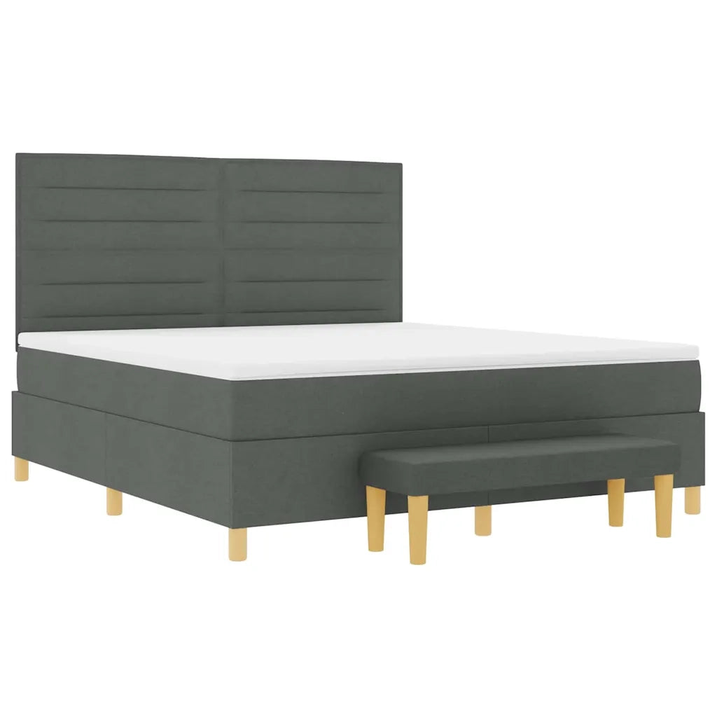 Letto a molle con testiera Grigio scuro 200 x 180 cm Tessuto 3344241
