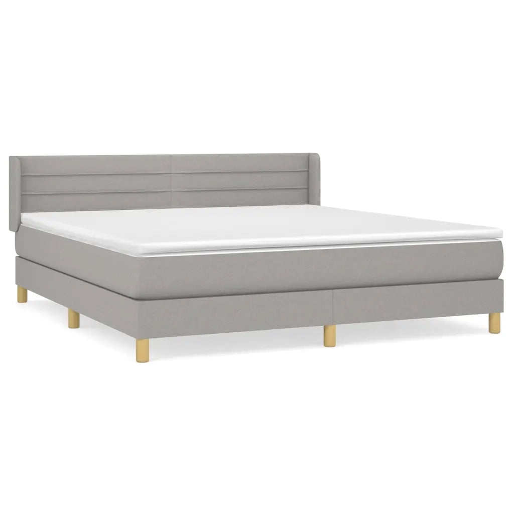Giroletto a Molle con Materasso Grigio Chiaro160x200 cm Tessutocod mxl 74404