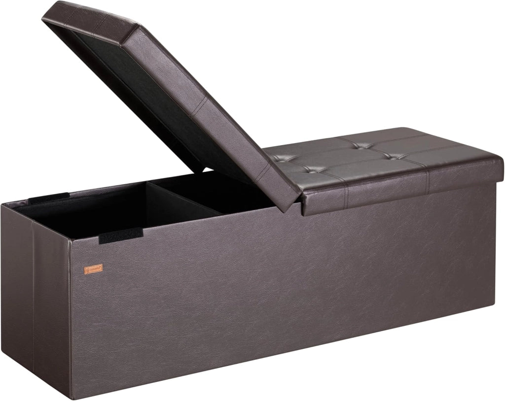 ® Cassapanca Contenitore con Coperchio Pieghevole 115x40x40cm Pouf 131 L Scatola Portaoggetti Panca Box Salvaspazio Sedile Poggiapiedi