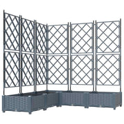Set di 5 fioriere da giardino moderne 120 x 120 x 125,5 cm adatte per uso esterno in acciaio grigio chiaro 02_0058586