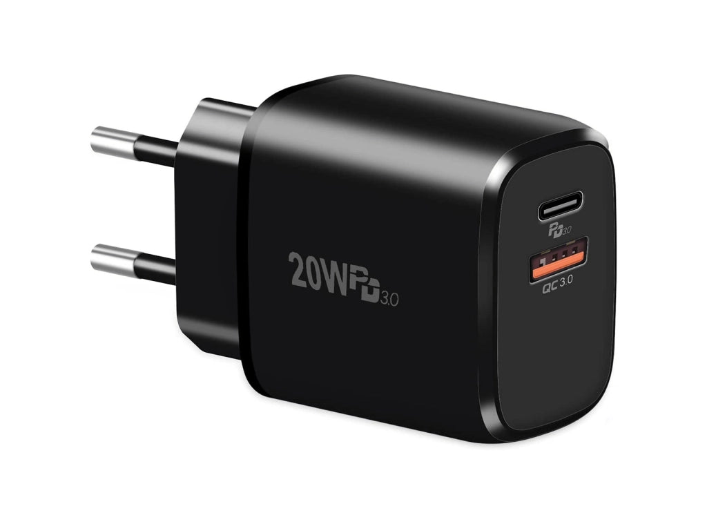 Caricatore Universale 20W  USB Type-C da parete, PD QC 4.0 Power Delivery 3.0 Adattatore di Ricarica COMPATIBILE con iPhone 14 /13 Pro/12/12 Pro/12 Mini/11 Pro/XS Max/XR/X,iPad Pro/Air,Galaxy S24 S23 S22 S20 Galaxy Note A B ,Google Pixel 6 e altri dispos