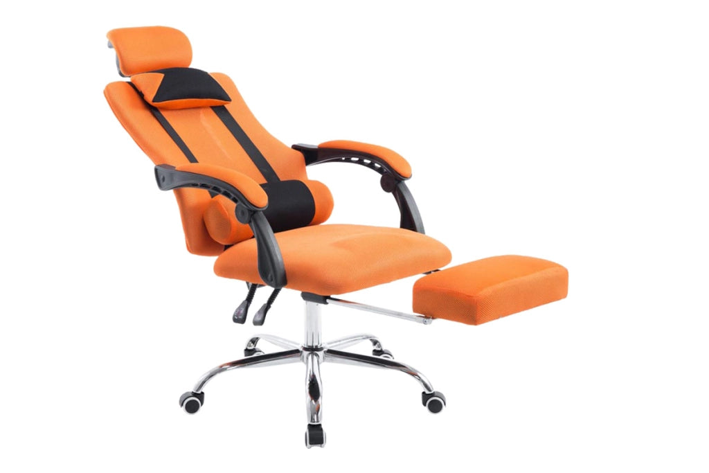 Sedia da ufficio Fellow con poggiappiedi arancione