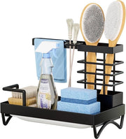 Organizzatore per Gootsteen - Contenitore per Sapone - Accessori Cucina - Incluso Recipiente per Scarico Rimovibile - Nero