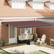 vidaXL Tenda Retrattile Marrone 450x300 cm Tessuto