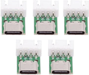 5-Pack Connettore USB C per Montaggio DIY con Adattatore a Solderatura