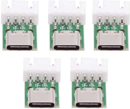 5-Pack Connettore USB C per Montaggio DIY con Adattatore a Solderatura