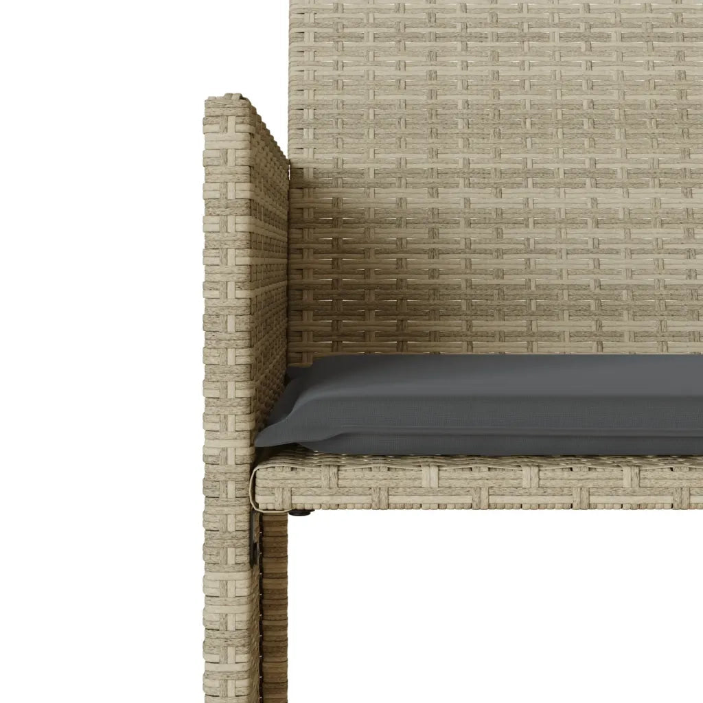 Divano Giardino 2Posti Tavolo Sgabelli Grigio Chiaro Polyrattan 4003895