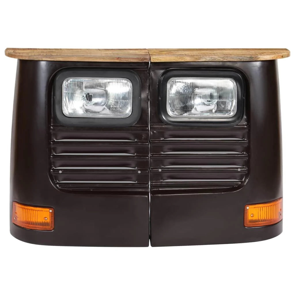 Buffet credenza mobiletto consolle mobile contenitore a forma di camion legno massello di mango grigio scuro 4402123