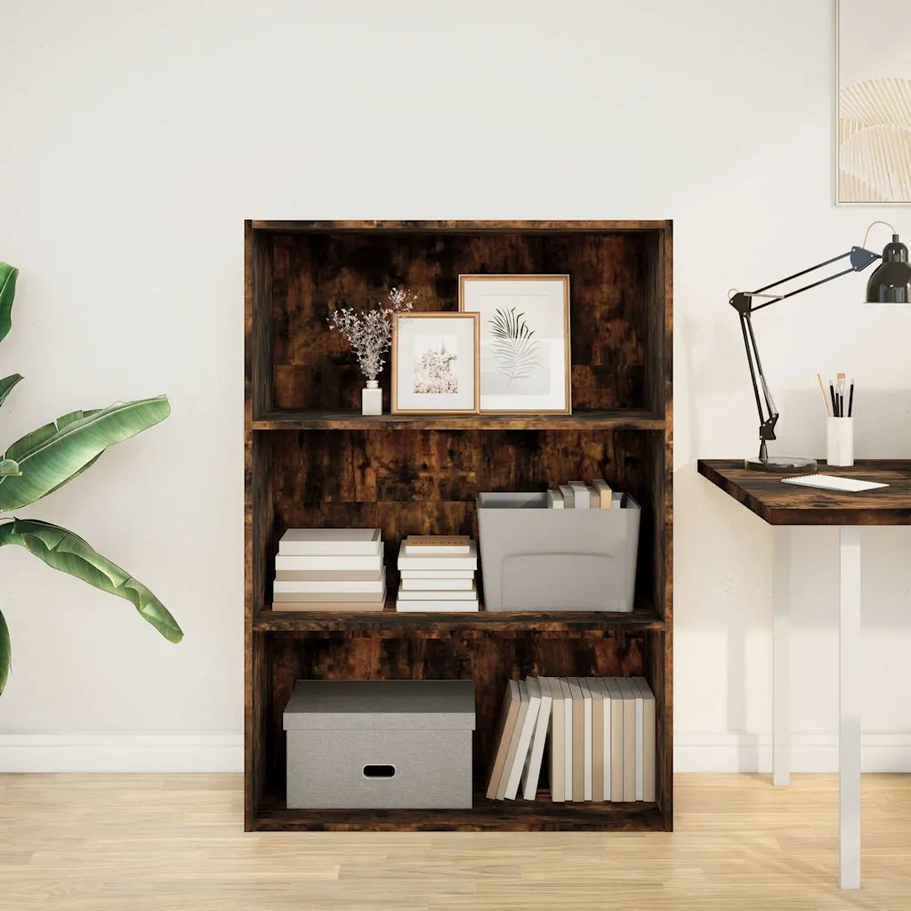 Libreria Rovere Fumo 80x30x114 cm in Legno Multistrato 857935