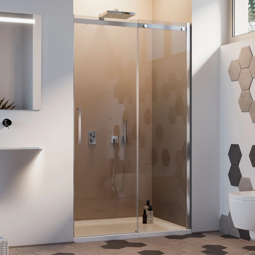 Porta Doccia 100CM H200 Vetro Trasparente 8mm Versione Destra con Easy-Clean mod. Prime