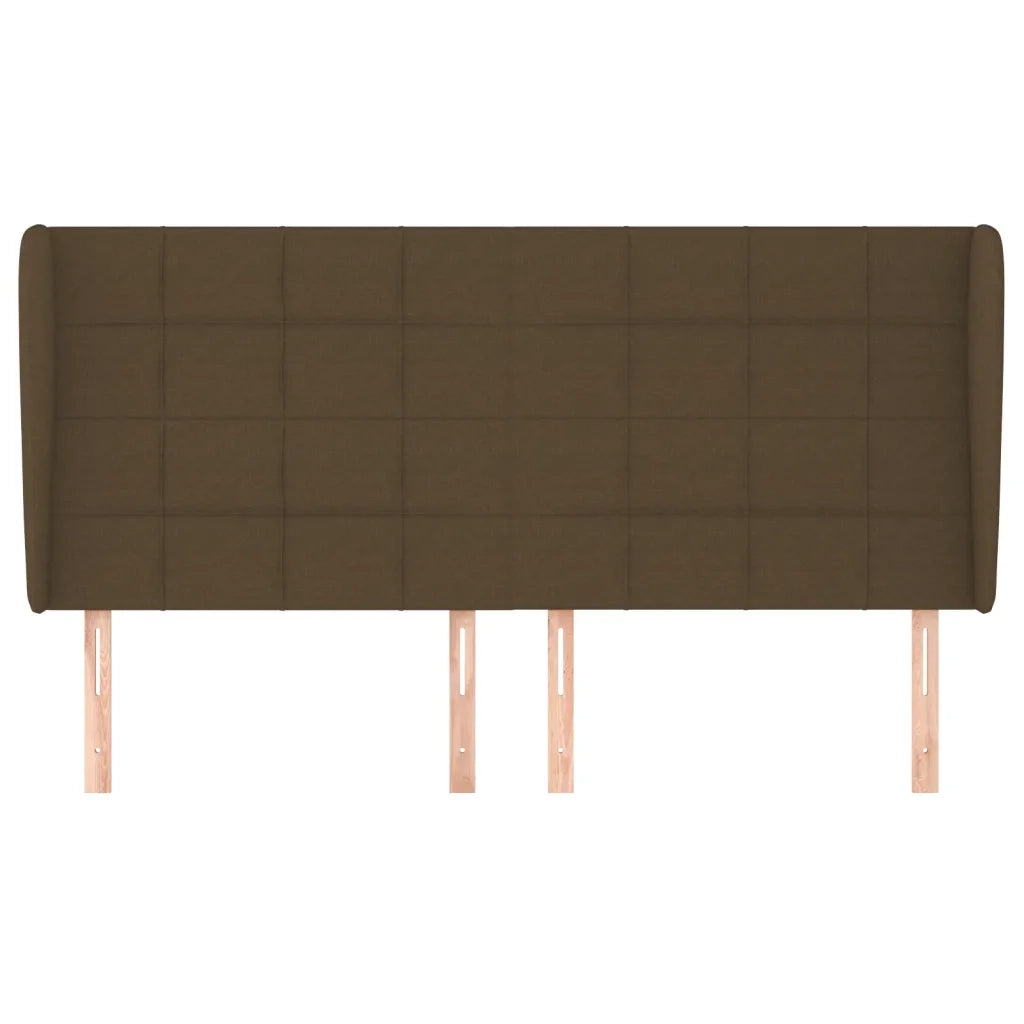 Testiera ad Orecchio-Testata con Orecchie Marrone Scuro 163x23x118/128 cm in Tessuto 325970