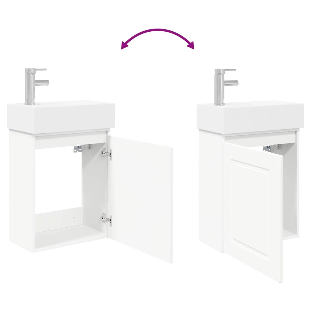 Mobile bagno con rubinetto Bianco 45,5 x 22,5 x 84 cm