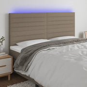 Testiera a LED-Testata con LED Tortora 180x5x118/128 cm in Tessuto 219403