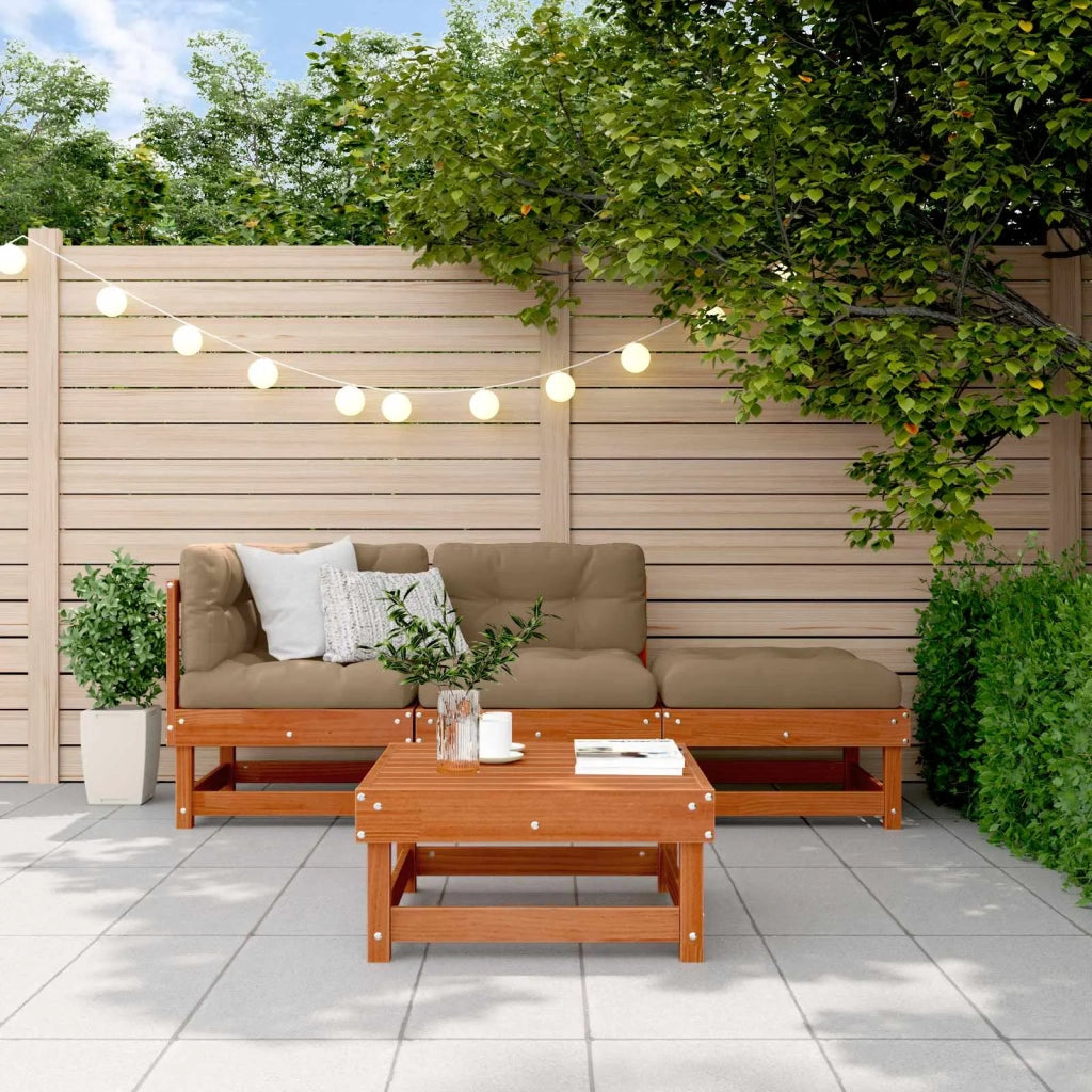 Set Lounge da Giardino 4 pcs Marrone Cerato