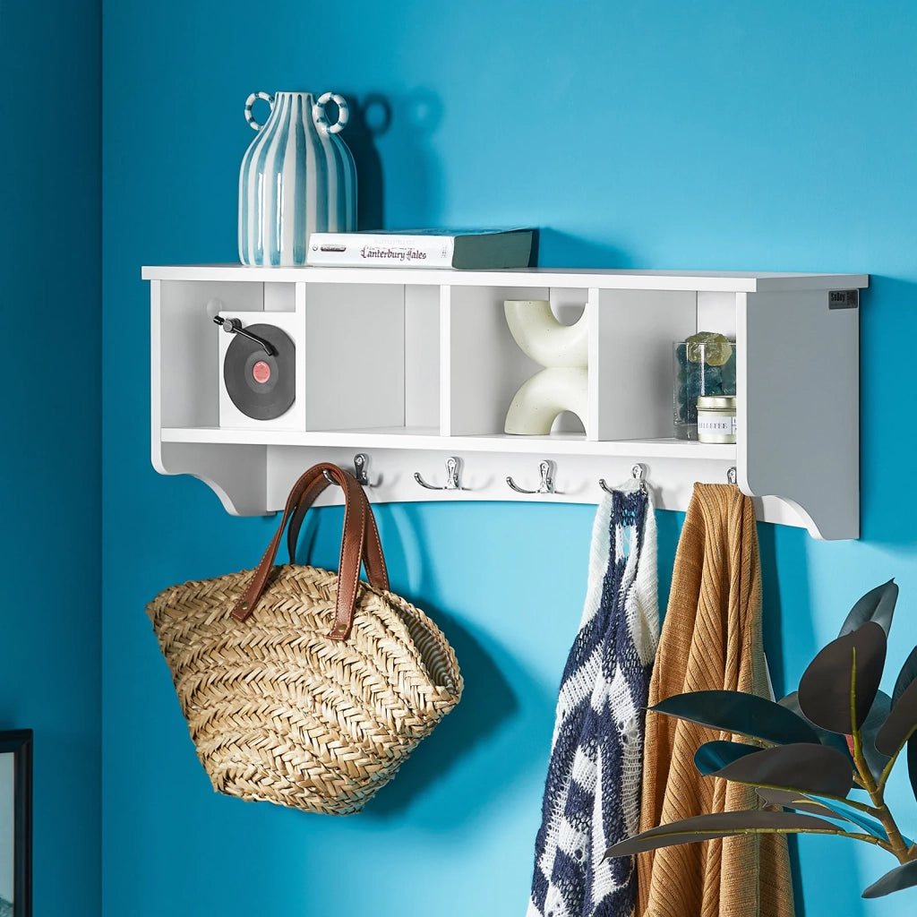 Portachiavi da parete Appendichiavi Appendiabiti Mensola da bagno L72cm Bianco FRG48-L-W