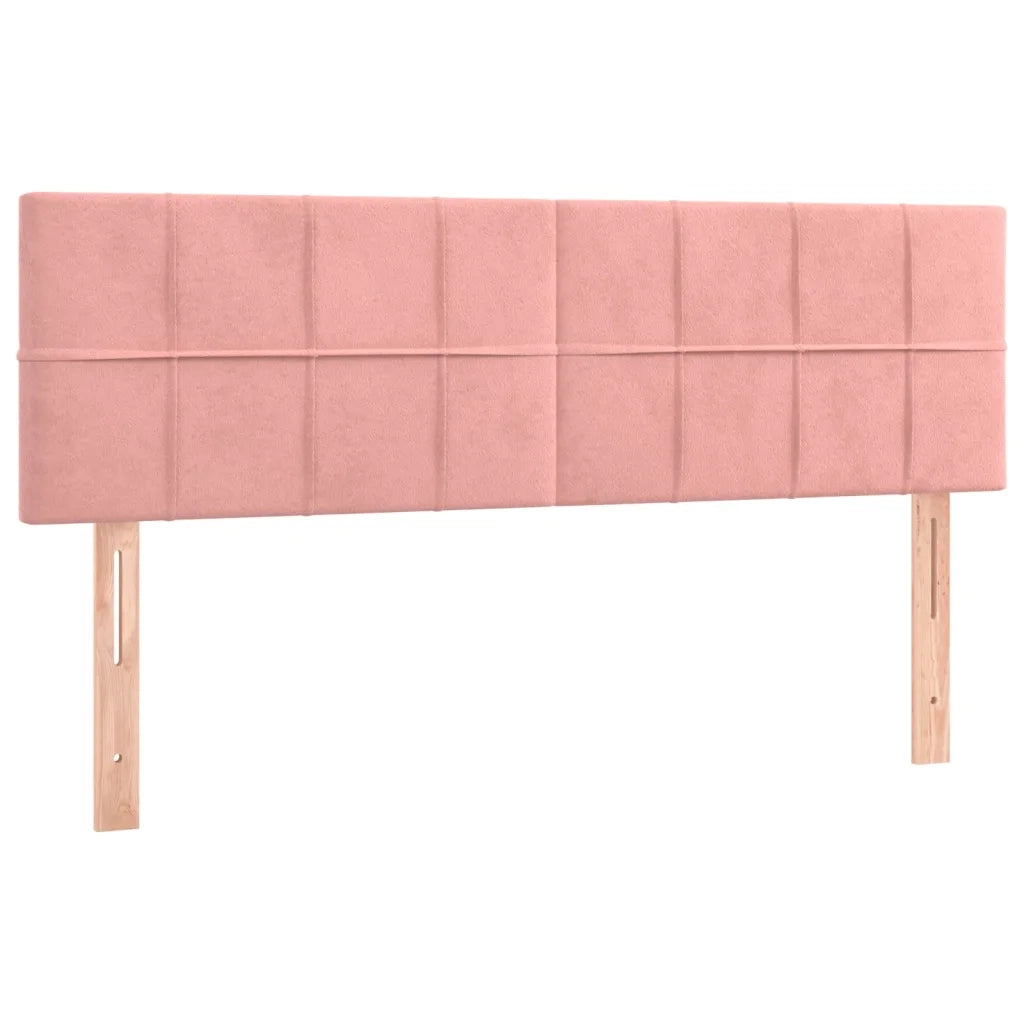 Letto a Molle con Materasso e LED Rosa 140x190 cm in Velluto 3134404